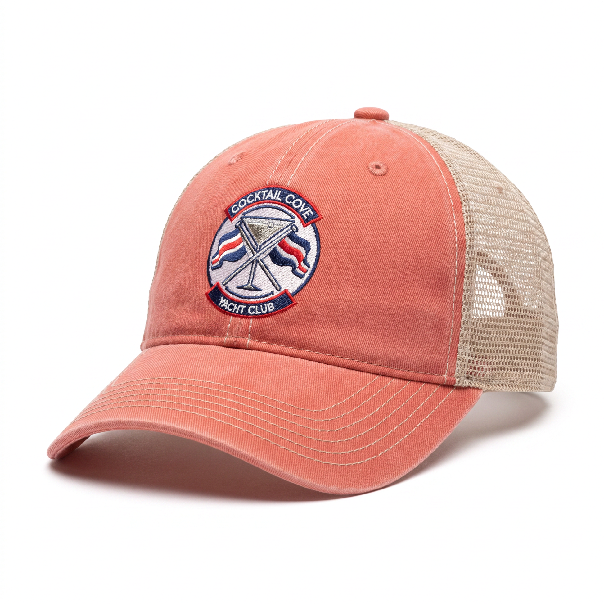 Captain's Coral Dad Hat — side